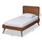 Baxton Studio Leola Mid-Century Modern Transitional Walnut Brown Finished Wood Twin Size Platform Bed 187-11163-11159-Zoro - alternate 6